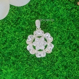 Mặt Dây Chuyền Bạc Nữ Hoa 6 Cánh Trơn Đá Sáng Lấp Lánh M2412170059