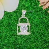 Mặt Dây Chuyền Bạc Nữ Hình Ổ Khóa Đá 7 Ly Sang Trọng M2412170049