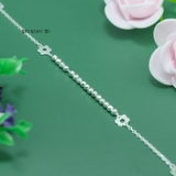 Lắc Chân Bạc Nữ S925 Dãy Hạt Tròn Những Bông Hoa Xinh Xắn