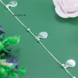 Lắc Chân Bạc Nữ S925 Dạng Sợi Mì Vuông Mặt Tròn Trơn L2410140063