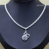 Mặt Dây Chuyền Bạc Nữ S925 Tròn Đá 7 Ly Sang Trọng M2409230080