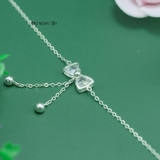 Lắc Chân Bạc Nữ S925 Hình Chiếc Nơ Đá Trắng Xinh Xắn L2410140037