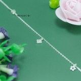 Lắc Chân Bạc Nữ S925 Hoa 4 Cánh Đá Trắng Nhỏ Xinh L2410150023