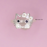 Nhẫn Bạc Trẻ Em Hình Mặt Mèo Kitty Đính Đá N2409030037