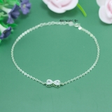 Lắc Chân Bạc Nữ S925 Nơ Trái Tim Xinh Xắn L2410140043