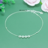 Lắc Chân Bạc Nữ S925 Mặt Tròn Khắc Chữ LOVE L2410150009