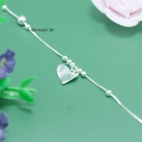 Lắc Chân Bạc Nữ S925 Trái Tim Trơn Cách Điệu Sáng Đẹp L2410140049
