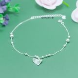 Lắc Chân Bạc Nữ S925 Trái Tim Trơn Cách Điệu Sáng Đẹp L2410140049