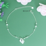 Lắc Chân Bạc Nữ S925 Trái Tim Trơn Cách Điệu Sáng Đẹp L2410140049