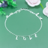 Lắc Chân Bạc Nữ S925 Chữ LOVE Dây Mảnh Xinh Xắn