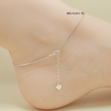 Lắc Chân Bạc Nữ S925 Mặt Tròn Khắc Chữ LOVE L2410150009