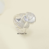 Nhẫn Bạc Nữ Hình Cánh Quạt Đính Đá Sang Trọng N2412110014