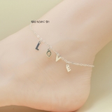 Lắc Chân Bạc Nữ S925 Chữ LOVE Dây Mảnh Xinh Xắn