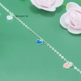 Lắc Chân Bạc Nữ S925 Trái Tim Nhiều Màu Sắc Xinh Xắn L2410140044