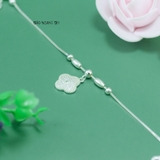 Lắc Chân Bạc Nữ S925 Dạng Sợi Mì Hình Cỏ 4 Lá Đính Đá Lấp Lánh L2410140057