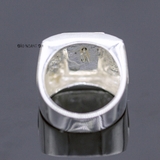Nhẫn Bạc Nam Phong Thủy Đá Xanh Lục N2408080021