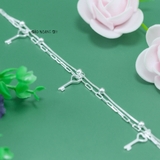 Lắc Chân Bạc Nữ S925 Kiểu Dây Đôi Hình Chiếc Chìa Khóa Xinh Xắn L2410140040