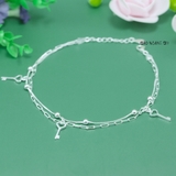 Lắc Chân Bạc Nữ S925 Kiểu Dây Đôi Hình Chiếc Chìa Khóa Xinh Xắn L2410140040