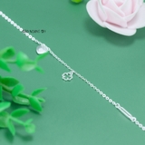 Lắc Chân Bạc Nữ S990 Nguyên Chất Trái Tim Và Hoa L2410140013