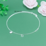 Lắc Chân Bạc Nữ S990 Nguyên Chất Trái Tim Và Hoa L2410140013