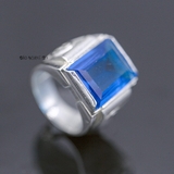 Nhẫn Bạc Nam Phong Thủy Đá Xanh Dương N2408200001