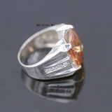Nhẫn Bạc Nam Phong Thủy Đá Da Cam N2408200007