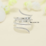 Nhẫn Bạc Nữ Đính Đá Tấm Mang Phong Cách Cá Tính N2412110012