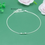 Lắc Chân Bạc Nữ Kiểu Dây Sợi Mì Tròn Hạt Tròn Chuyển Động L2410140041