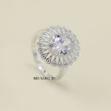 Nhẫn Bạc Nữ Hình Bông Hoa Đá Chủ Oval Sang Trọng Nổi Bật N2412070029