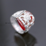 Nhẫn Bạc Nam Phong Thủy Đá Đỏ N2408080003