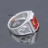 Nhẫn Bạc Nam Phong Thủy Đá Đỏ N2408080005
