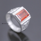 Nhẫn Bạc Nam Phong Thủy Đá Đỏ N2408080005