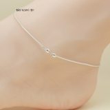 Lắc Chân Bạc Nữ Kiểu Dây Sợi Mì Tròn Hạt Tròn Chuyển Động L2410140041