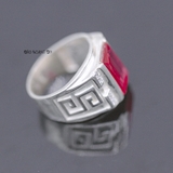 Nhẫn Bạc Nam Phong Thủy Đá Đỏ N2408080011