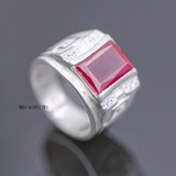 Nhẫn Bạc Nam Phong Thủy Đá Đỏ N2408080011