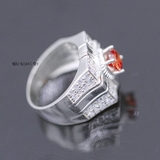 Nhẫn Bạc Nam Phong Thủy Đá Đỏ N2408080009