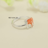Nhẫn Bạc Trẻ Em Hình Con Voi Màu Cam Free Size N2409040011