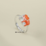 Nhẫn Bạc Trẻ Em Hình Con Voi Màu Cam Free Size N2409040011