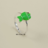 Nhẫn Bạc Trẻ Em Hình Con Cá Xanh Xinh Xắn N2409030047