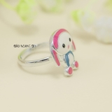 Nhẫn Bạc Trẻ Em Thỏ Hồng Xinh Xắn Free Size N2412070016