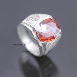 Nhẫn Bạc Nam Phong Thủy Đá Đỏ N2408080001