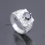 Nhẫn Bạc Nam Phong Thủy Đá Đen N2407090013