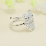Nhẫn Bạc Trẻ Em Mèo Kitty Đính Đá Tấm Xinh Xắn N2412070017