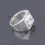 Nhẫn Bạc Nam Phong Thủy Đá Trắng N2408200018