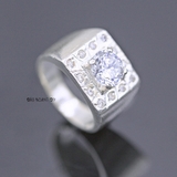 Nhẫn Bạc Nam Phong Thủy Đá Trắng N2408200018