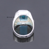 Nhẫn Bạc Nam Phong Thủy Đá Xanh Dương N2408200002