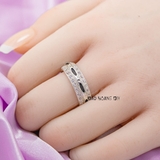 Nhẫn Bạc Nam Tròn Trơn Ít Đá Nam Tính N2412070021