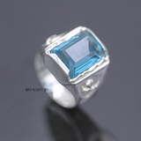 Nhẫn Bạc Nam Phong Thủy Đá Xanh Dương N2408200002