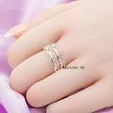Nhẫn Bạc Nữ Nhiều Đường Lượn Sóng Tinh Tế N2412110009