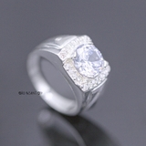 Nhẫn Bạc Nam Phong Thủy Đá Trắng N2408200012